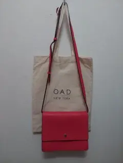 美品！！OAD NEW YORK 上質シボレザー 2way ショルダーバッグ