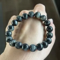 超高品 稀少 ブラックフラッシュ アクアマリン ブレスレット 運気UP