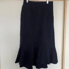 ユニクロ ミラノリブスカート ネイビー