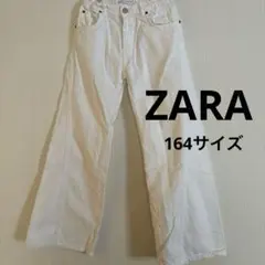 ZARA ホワイトデニムパンツ 164cm 13-14歳ウエスト調整アジャスターのサムネイル