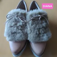 試し履きのみ【DIANA】ボア付き フラットローファー 24.5cm - メルカリ