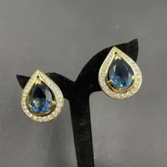 新品】ブルーサファイア＆アメジスト＆ダイヤモンド❣️925K14YG仕上げ 