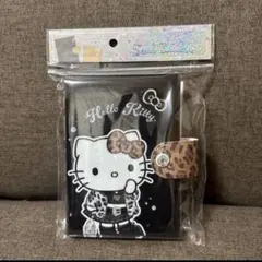 ハローキティ　シール帳　シールバインダー　ギャル　ヒョウ柄　黒　ブラック