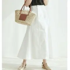 Vis デニムマーメイドスカート 白