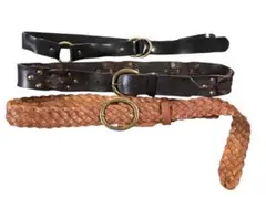 レザーベルト3本　本革　まとめ売り