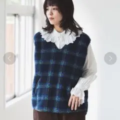 BEAMS BOYジャカード ボア プルオーバー ベスト