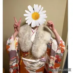 【美品】サガフォックス　稀少プラチナフォックス　素晴らしい高級感　成人式ショール