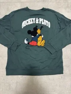 しまむら ミッキー&プルート オーバーサイズ サガラ刺繍バックプリントスウェット