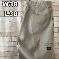 ディッキーズ ダブルニー ワークパンツ メキシコ製 刺繍 ベージュ 38×30