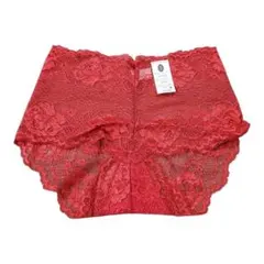 クロスコ 日本製 豪華 総レースAir ヒップハングショーツ レッド 新品