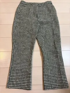 ZARA ツイード　パンツ　Lサイズ　グリーン　緑