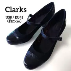 【未使用】Clarks ストラップパンプス ブラック 25cm前後のサムネイル