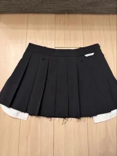 JOSE MOON ブラック プリーツスカート ミニ丈