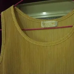 【美品】裾もかわいい♪ リブ調 タンクトップ【Ｍ】オレンジ