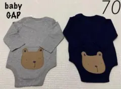 ベビーギャップ 新品 バックくまロンパース 70 ブラナンベア 2枚セット