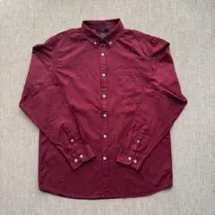 ジョージ メンズ長袖シャツ　バーガンディ　 Mサイズ