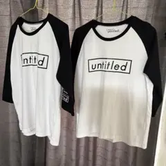 untitled ラグランスリーブTシャツ ホワイト/ブラック