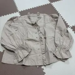 GRLフリル襟 ベージュ シャツ 長袖