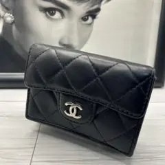 CHANEL マトラッセ　ラムスキン　折り財布