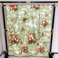 紅*ん様 振袖 金駒刺繍 金彩 御所車 花柄 素敵なデザイン 着物 正絹 T-5