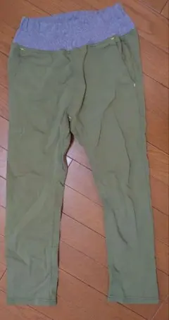 キッズ ロングパンツ カーキ ウエストリブのサムネイル
