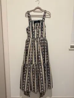 ストライプローズ柄ジャンスカ　緑　アクシーズファム　kawaii