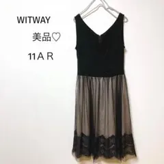 美品♡ WITWAY ブラックレースワンピース　結婚式　二次会　フォーマルドレス