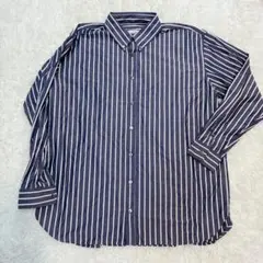 未使用級✨ WILLY CHAVA WISM 別注 シャツ ストライプ 長袖 紺のサムネイル