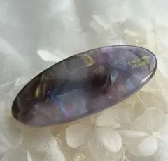 楕円形　オーバル　ニュアンスカラー　マーブル　上品　バレッタ　ヘアクリップ