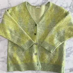 FREAKS STORE アーガイルシャギーニットカーディガンレディースFREE