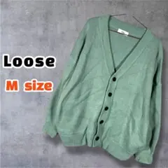 Loose ルース ボリュームスリーブオーバーニットカーディガン M