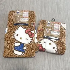 しまむら フェイスタオル ハンドタオル ひょう柄 キティ 2枚セット