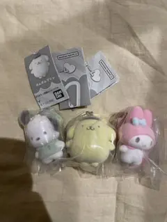 サンリオカラフルカラビナマスコットチャーム　マイメロ、ポムポムプリン ポチャコ