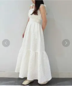 ジェラートピケ　カップインキャミワンピース　白