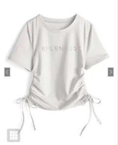 ラインストーンロゴサイドドロストTシャツ