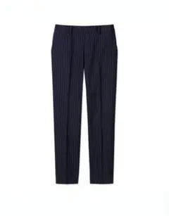 ユニクロ EZYアンクルパンツ ネイビーストライプ M