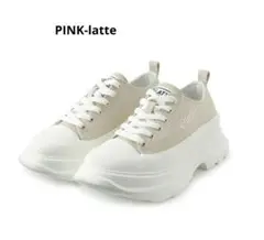 【未使用品】ピンクラテ(PINK-latte)厚底キャンパススニーカー23cmのサムネイル