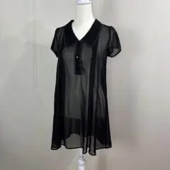 MARY QUANT LONDON シアー素材 襟付きシャツワンピース