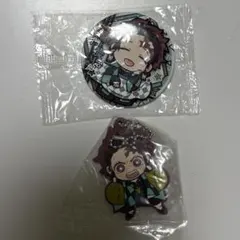 鬼滅の刃　竈門炭治郎　ばんちょうこう　ラバーストラップ　缶バッジ　ラバスト