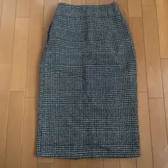 Mサイズ　ブラックホワイトチェック タイトスカート