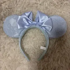 ディズニー 水色 レース リボン カチューシャ