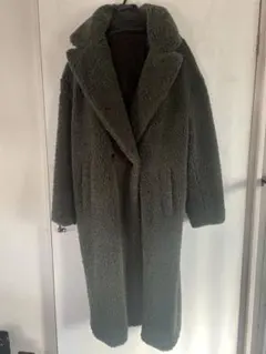 ZARA グリーン　ボアコート