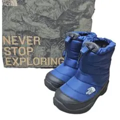 【極美品】ノースフェイス スノーブーツ 17cm ヌプシ ブルー ブーティー