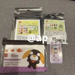 【新品】お茶犬　ミニクリアポーチ　ガラケー型アクリルキーホルダー　ロン セリア