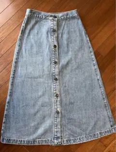 【Sサイズ】GUデニムスカート　Ａライン　フロントボタン