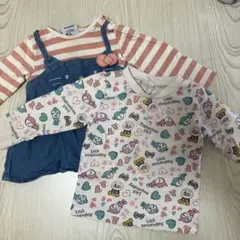 アンパンマン 長袖Tシャツとオーバーオール風トップスセット