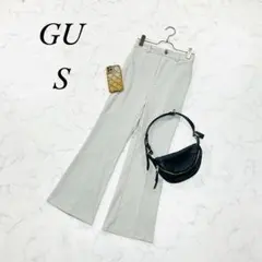 ジーユー/カットソーフレアスラックス/ウエストゴム/ストレッチ/ライトグレー/S