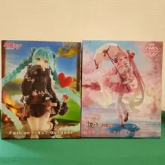 初音ミク 桜ミク　AMP+ fashion Outdoor フィギュアセット
