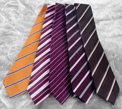 レジメン柄ネクタイ5本セット（エンジ色系）