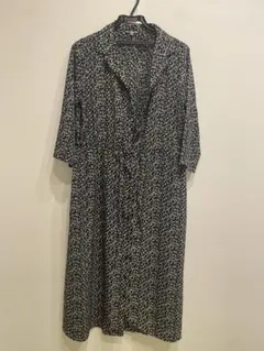 スタジオクリップ⭐︎ロングワンピース⭐︎花柄⭐︎シャツワンピース⭐︎ブラック